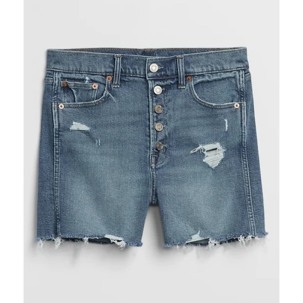 Gap 3.5" High Rise Button-Fly Denim Shorts